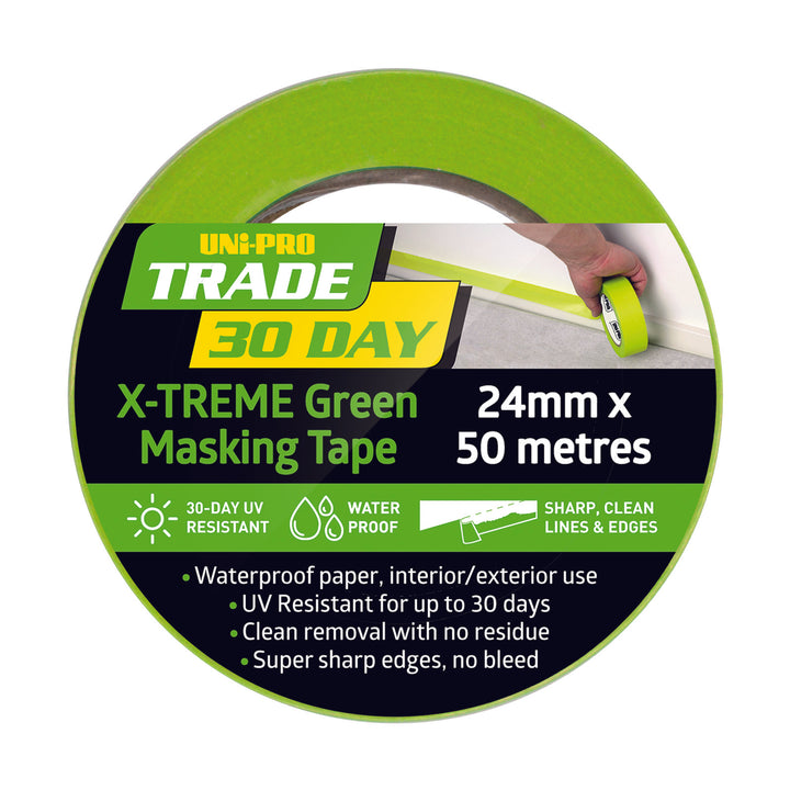 UNi-PRO 50m Trade X-Treme Green 30-Day Masking Tape