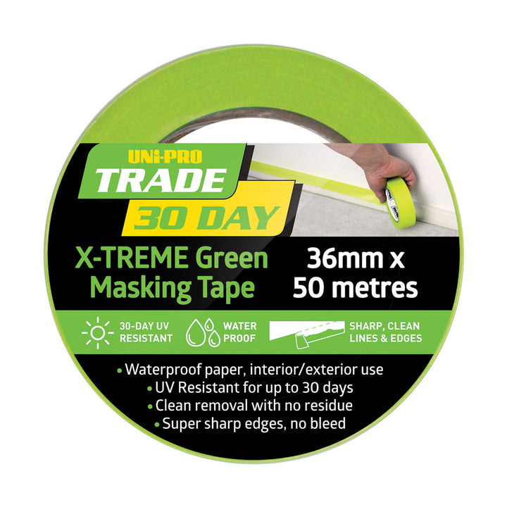 UNi-PRO 50m Trade X-Treme Green 30-Day Masking Tape